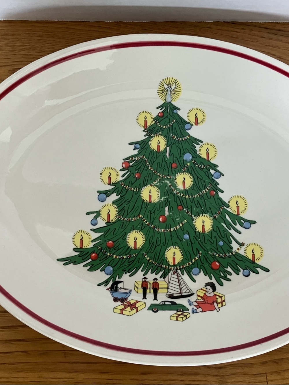 Homer Laughlin White Platter with Black Maker's Mark